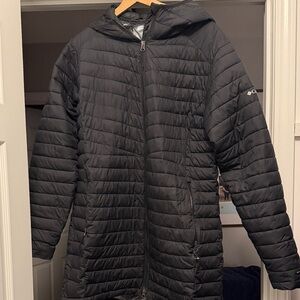 Black Hooded Puffer Jacket Columbia